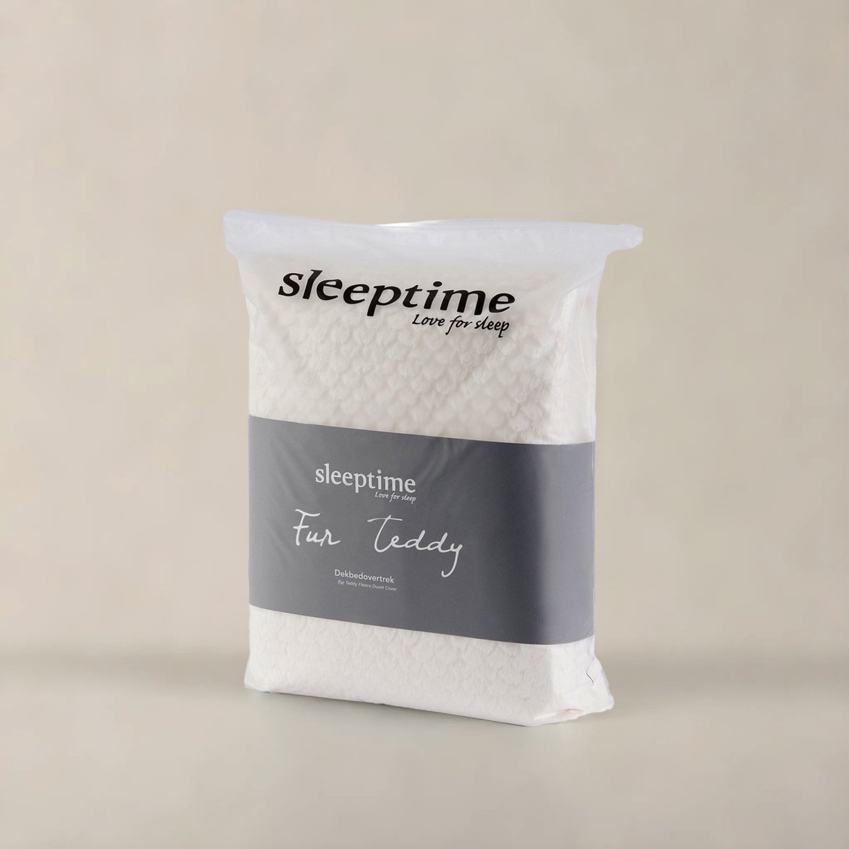 Teddy Fleece Duvet Cover Set Fur | Beige | Single - 140cm (W) x 220cm (L) - The Bedding & Blankets Store