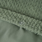 Teddy Fleece Duvet Cover Set Fur | Green | Single - 140cm (W) x 220cm (L) - The Bedding & Blankets Store