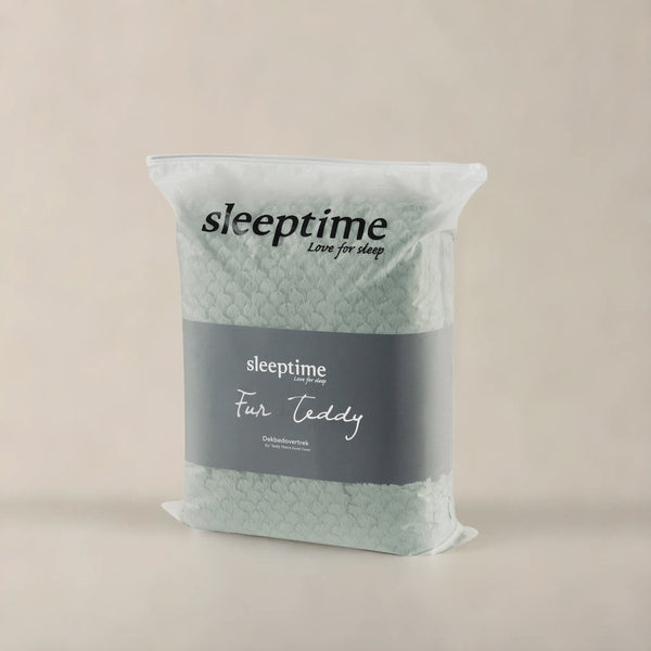 Teddy Fleece Duvet Cover Set Fur | Green | Single - 140cm (W) x 220cm (L) - The Bedding & Blankets Store
