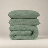 Teddy Fleece Duvet Cover Set Fur | Green | Single - 140cm (W) x 220cm (L) - The Bedding & Blankets Store