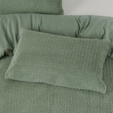 Teddy Fleece Duvet Cover Set Fur | Green | Single - 140cm (W) x 220cm (L) - The Bedding & Blankets Store