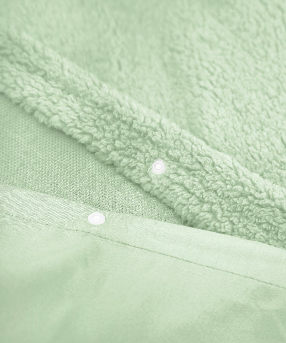 Teddy Fleece Duvet Cover Set | Green | King - 240cm (W) x 220cm (L) - The Bedding & Blankets Store