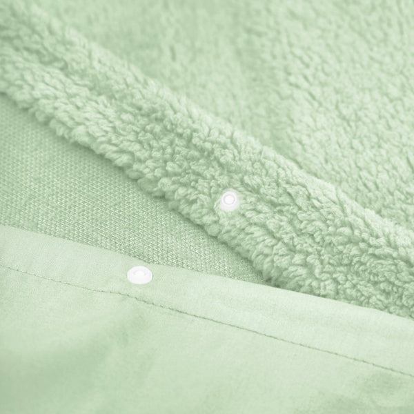 Teddy Fleece Duvet Cover Set | Green | King - 240cm (W) x 220cm (L) - The Bedding & Blankets Store