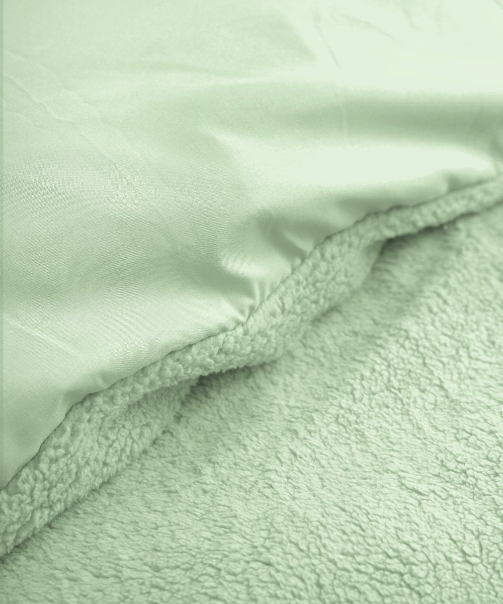Teddy Fleece Duvet Cover Set | Green | King - 240cm (W) x 220cm (L) - The Bedding & Blankets Store