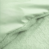 Teddy Fleece Duvet Cover Set | Green | King - 240cm (W) x 220cm (L) - The Bedding & Blankets Store