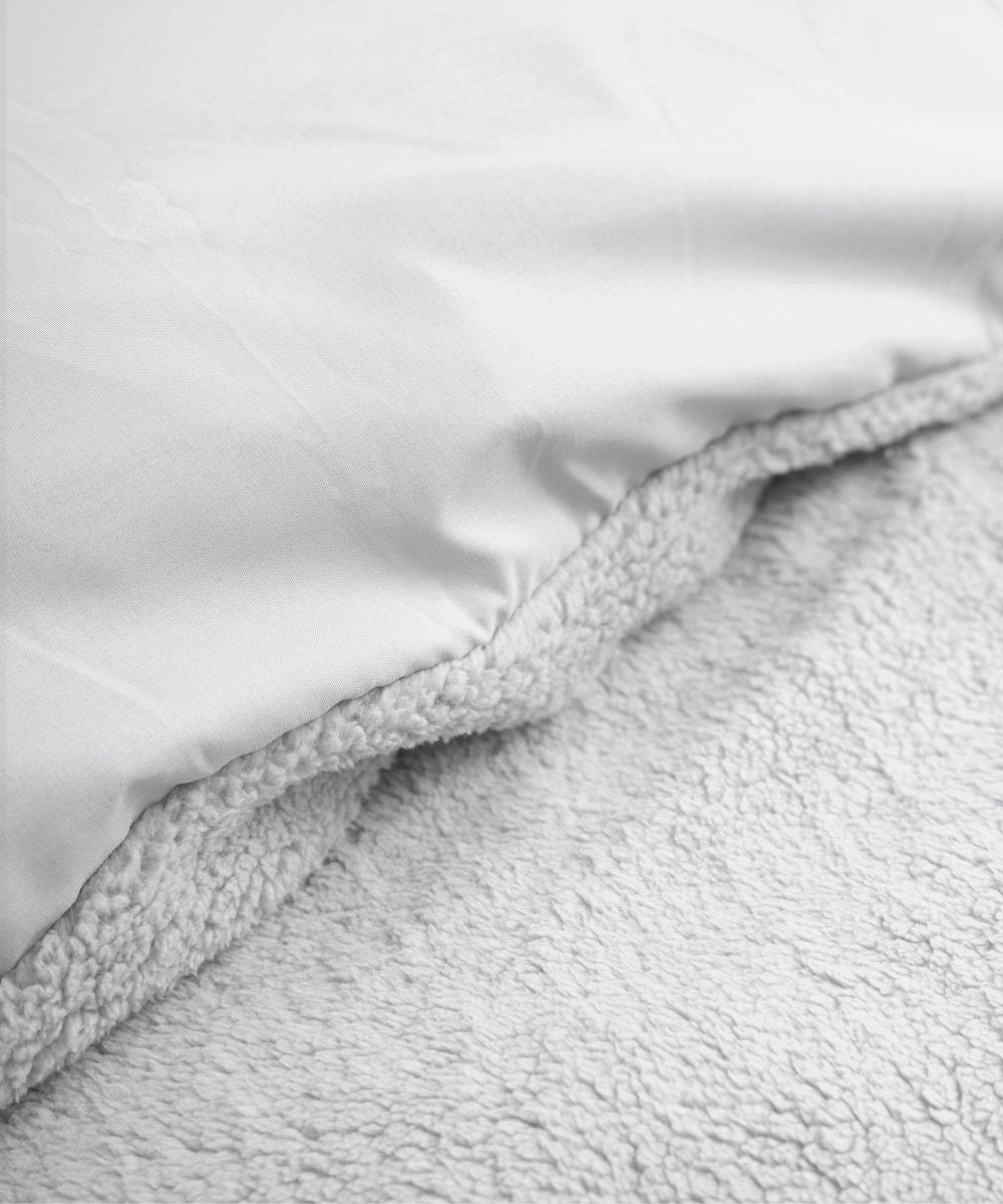 Teddy Fleece Duvet Cover Set | Grey | Single - 135cm (W) x 200cm (L) - The Bedding & Blankets Store