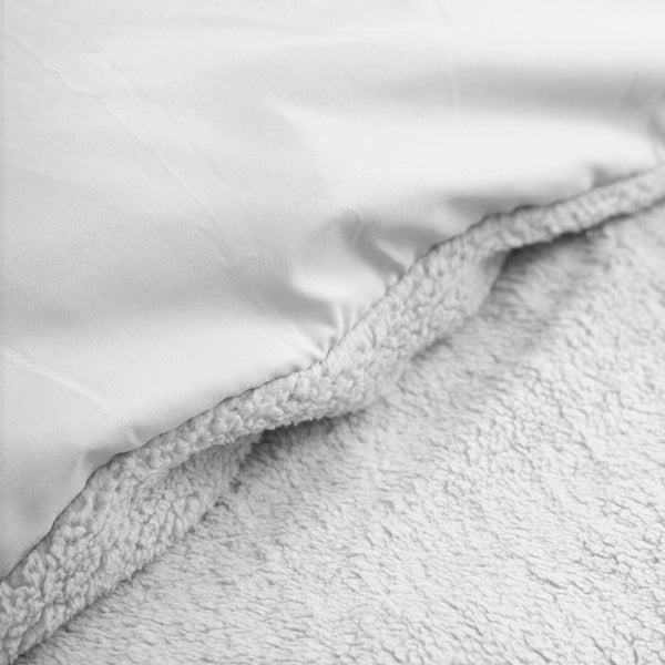 Teddy Fleece Duvet Cover Set | Grey | Single - 135cm (W) x 200cm (L) - The Bedding & Blankets Store