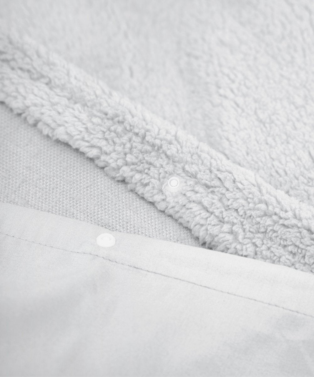 Teddy Fleece Duvet Cover Set | Grey | Single - 135cm (W) x 200cm (L) - The Bedding & Blankets Store