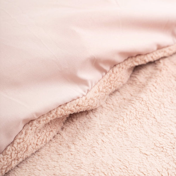 Teddy Fleece Duvet Cover Set | Pink | Single - 140cm (W) x 220cm (L) - The Bedding & Blankets Store