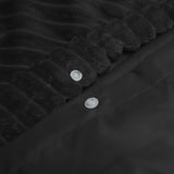 Teddy Fleece Duvet Cover Set Rib Teddy | Black | Single - 140cm (W) x 220cm (L) - The Bedding & Blankets Store