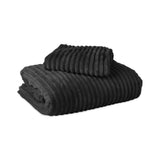 Teddy Fleece Duvet Cover Set Rib Teddy | Black | Single - 140cm (W) x 220cm (L) - The Bedding & Blankets Store