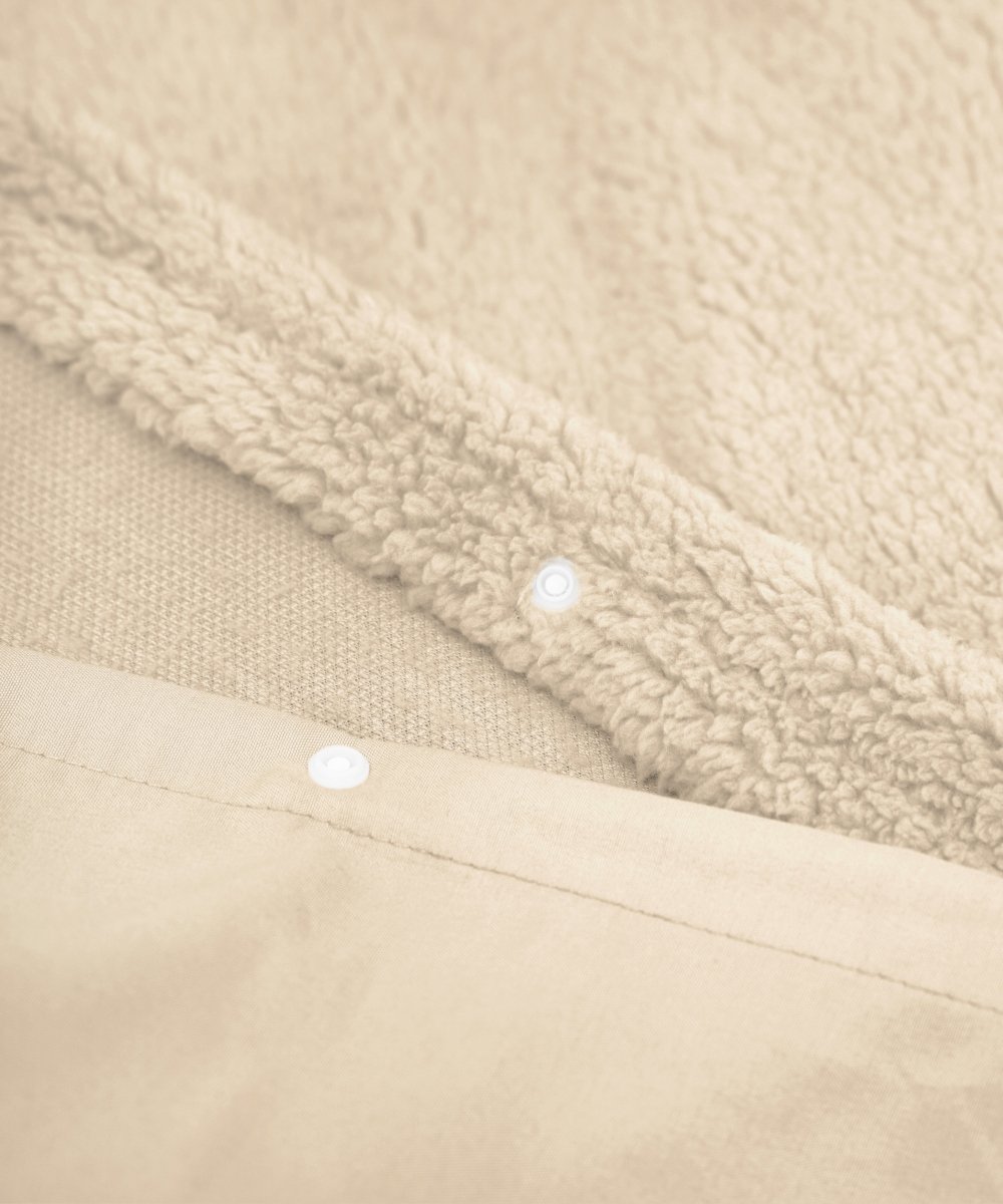 Teddy Fleece Duvet Cover Set | Taupe | Single - 140cm (W) x 220cm (L) - The Bedding & Blankets Store