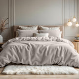 Teddy Fleece Duvet Cover Set | Taupe | Single - 140cm (W) x 220cm (L) - The Bedding & Blankets Store