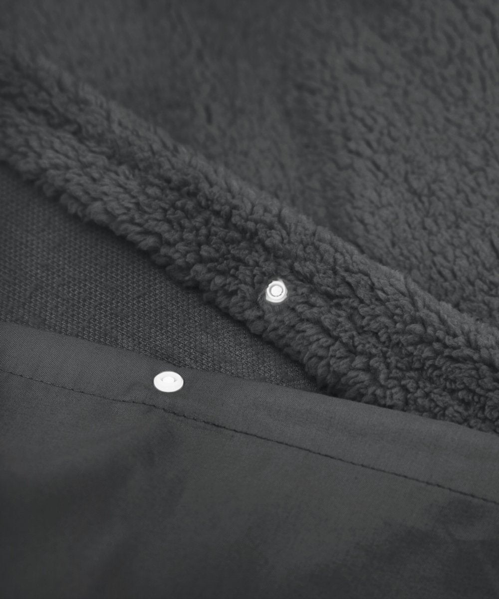 Teddy Fleece Duvet Cover Set Teddy | Grey Anthracite | Single - 140cm (W) x 220cm (L) - The Bedding & Blankets Store