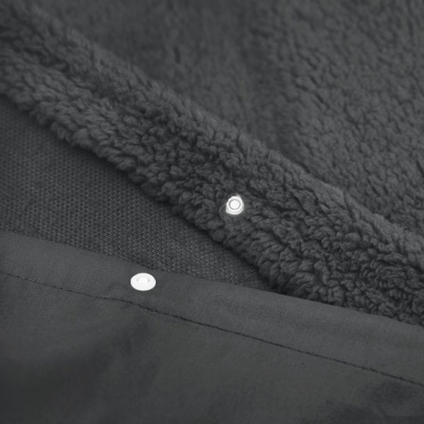 Teddy Fleece Duvet Cover Set Teddy | Grey Anthracite | Single - 140cm (W) x 220cm (L) - The Bedding & Blankets Store