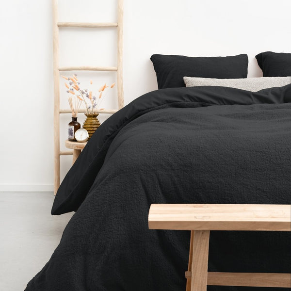 Teddy Fleece Duvet Cover Set Teddy | Grey Anthracite | Single - 140cm (W) x 220cm (L) - The Bedding & Blankets Store