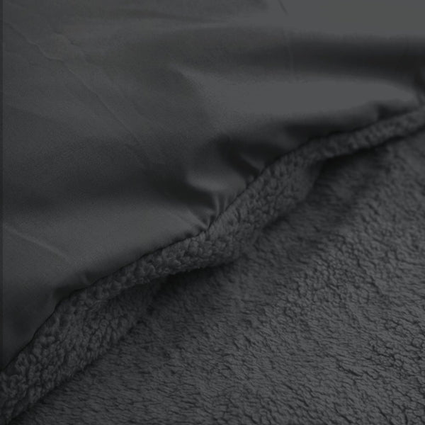 Teddy Fleece Duvet Cover Set Teddy | Grey Anthracite | Single - 140cm (W) x 220cm (L) - The Bedding & Blankets Store