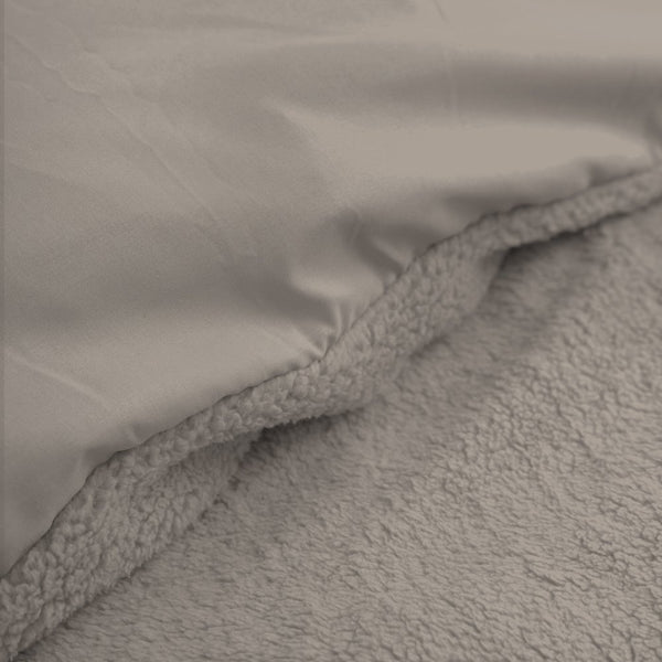 Teddy Fleece Duvet Cover Set Teddy | Khaki | Single - 140cm (W) x 220cm (L) - The Bedding & Blankets Store