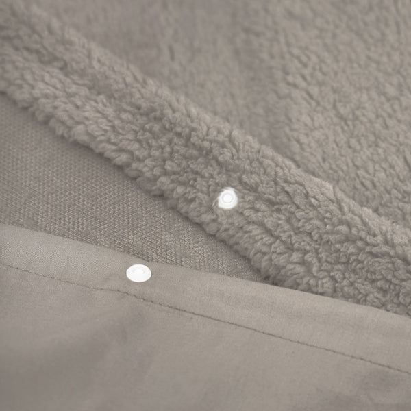 Teddy Fleece Duvet Cover Set Teddy | Khaki | Single - 140cm (W) x 220cm (L) - The Bedding & Blankets Store