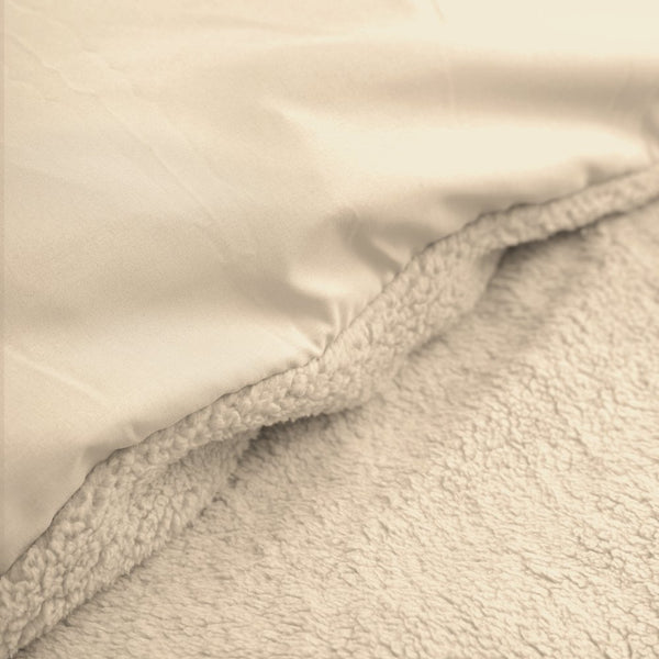 Teddy Fleece Duvet Cover Set Teddy | Taupe | Single - 140cm (W) x 220cm (L) - The Bedding & Blankets Store