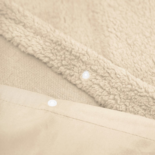 Teddy Fleece Duvet Cover Set Teddy | Taupe | Single - 140cm (W) x 220cm (L) - The Bedding & Blankets Store