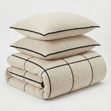 Teddy Fleece Duvet Cover Set Teddy Trim | Beige | King Long - 240cm (W) x 220cm (L) - The Bedding & Blankets Store