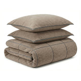 Teddy Fleece Duvet Cover Set Teddy Trim | Dark Taupe | King Long - 240cm (W) x 220cm (L) - The Bedding & Blankets Store