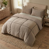 Teddy Fleece Duvet Cover Set Teddy Trim | Taupe | King Long - 240cm (W) x 220cm (L) - The Bedding & Blankets Store