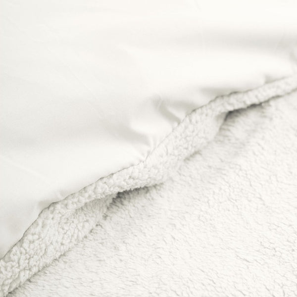 Teddy Fleece Duvet Cover Set Teddy | White | Single - 140cm (W) x 220cm (L) - The Bedding & Blankets Store