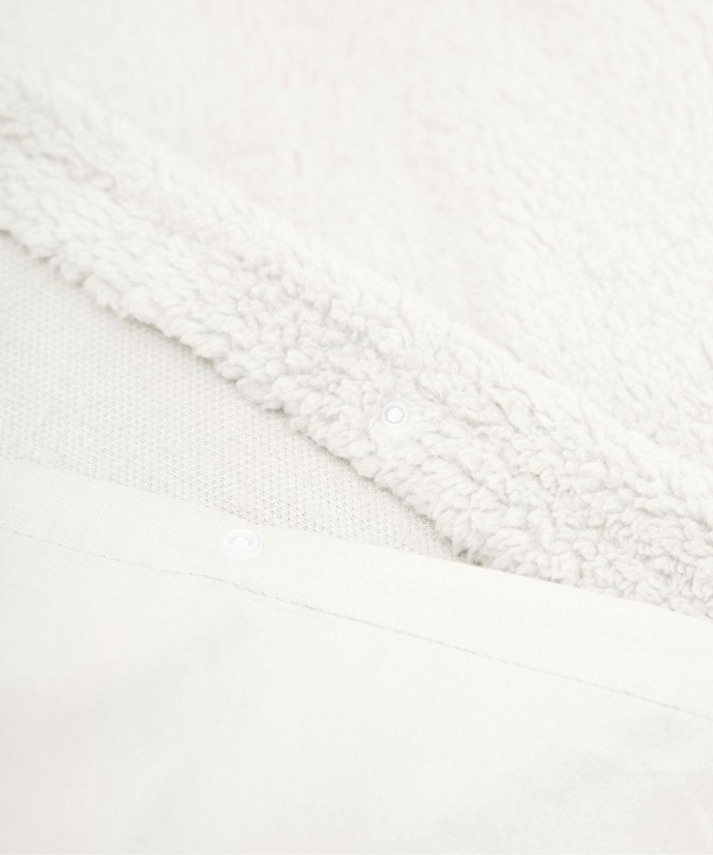 Teddy Fleece Duvet Cover Set Teddy | White | Single - 140cm (W) x 220cm (L) - The Bedding & Blankets Store