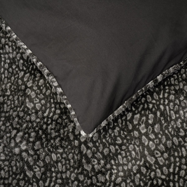 Teddy Fleece Duvet Cover Set Tiger | Black | Single - 140cm (W) x 220cm (L) - The Bedding & Blankets Store