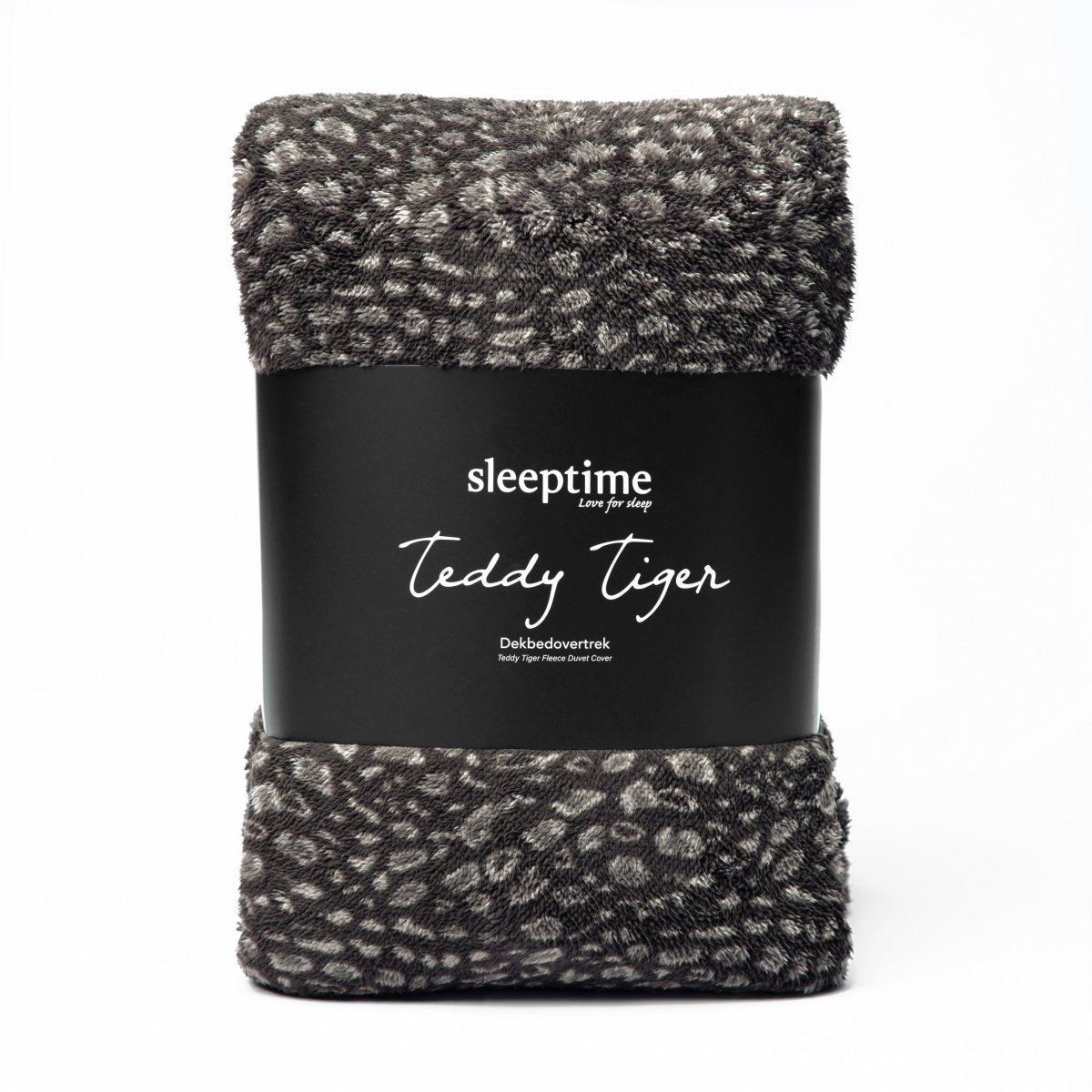 Teddy Fleece Duvet Cover Set Tiger | Black | Single - 140cm (W) x 220cm (L) - The Bedding & Blankets Store