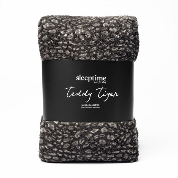 Teddy Fleece Duvet Cover Set Tiger | Black | Single - 140cm (W) x 220cm (L) - The Bedding & Blankets Store