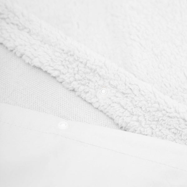 Teddy Fleece Duvet Cover Set | White | Single - 135cm (W) x 200cm (L) - The Bedding & Blankets Store