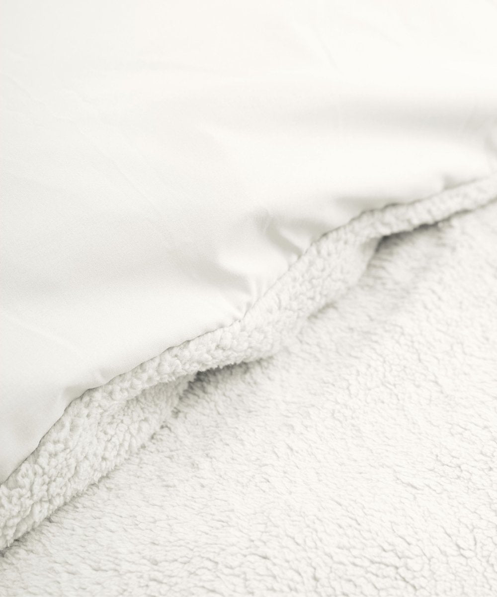 Teddy Fleece Duvet Cover Set | White | Single - 135cm (W) x 200cm (L) - The Bedding & Blankets Store
