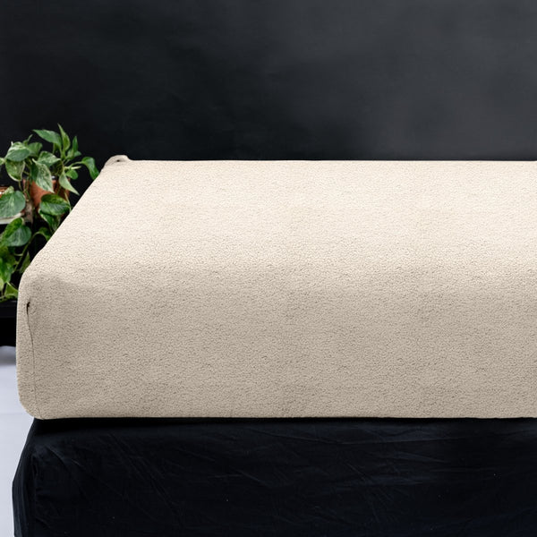 Teddy Fleece Fitted Sheet | Cream | Single 90 x 200cm (L) x 30cm (D) - The Bedding & Blankets Store