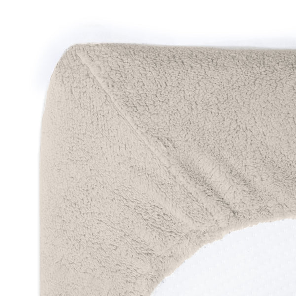 Teddy Fleece Fitted Sheet | Cream | Single 90 x 200cm (L) x 30cm (D) - The Bedding & Blankets Store