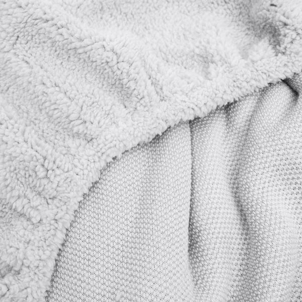 Teddy Fleece Fitted Sheet | Grey | Single 90 x 200cm (L) x 30cm (D) - The Bedding & Blankets Store