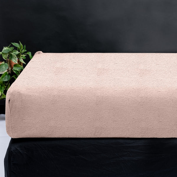 Teddy Fleece Fitted Sheet | Pink | Single 90 x 200cm (L) x 30cm (D) - The Bedding & Blankets Store