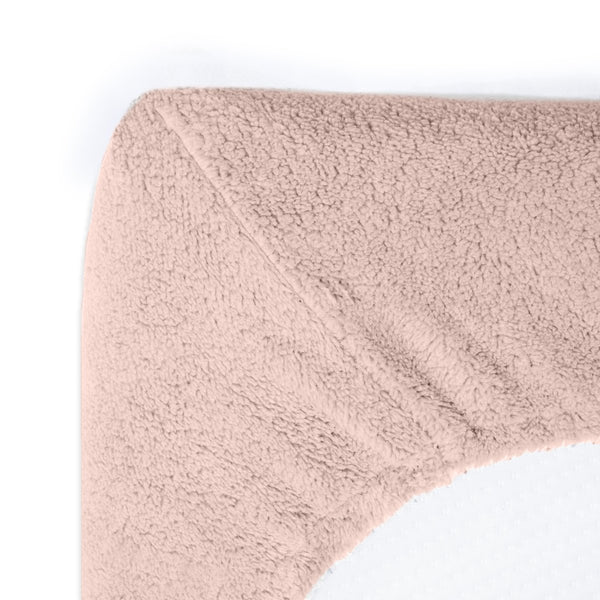 Teddy Fleece Fitted Sheet | Pink | Single 90 x 200cm (L) x 30cm (D) - The Bedding & Blankets Store