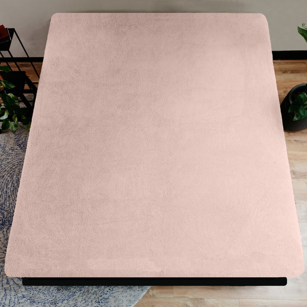Teddy Fleece Fitted Sheet | Pink | Single 90 x 200cm (L) x 30cm (D) - The Bedding & Blankets Store