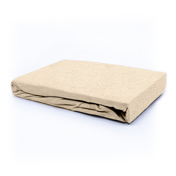 Teddy Fleece Fitted Sheet | Taupe | Single 90 x 200cm (L) x 30cm (D) - The Bedding & Blankets Store