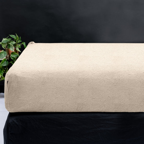 Teddy Fleece Fitted Sheet | Taupe | Single 90 x 200cm (L) x 30cm (D) - The Bedding & Blankets Store