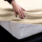Teddy Fleece Fitted Sheet | Taupe | Single 90 x 200cm (L) x 30cm (D) - The Bedding & Blankets Store
