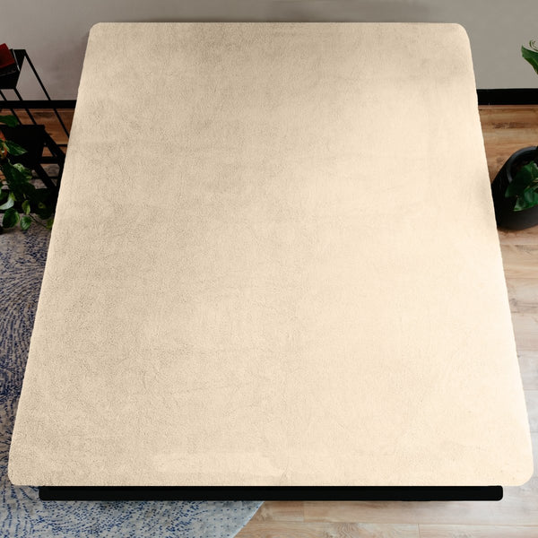 Teddy Fleece Fitted Sheet | Taupe | Single 90 x 200cm (L) x 30cm (D) - The Bedding & Blankets Store