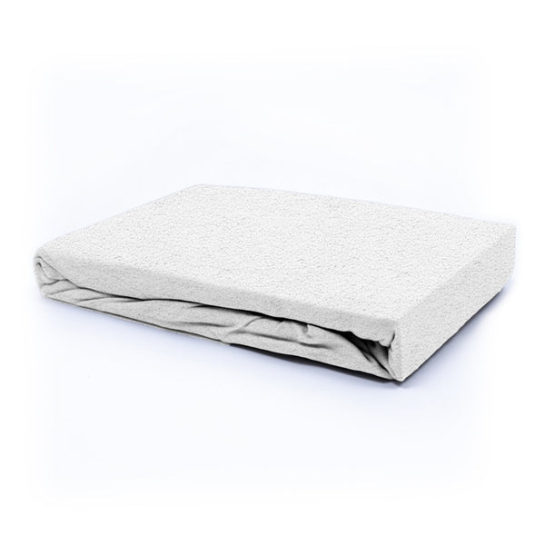 Teddy Fleece Fitted Sheet | White | Single 90 x 200cm (L) x 30cm (D) - The Bedding & Blankets Store