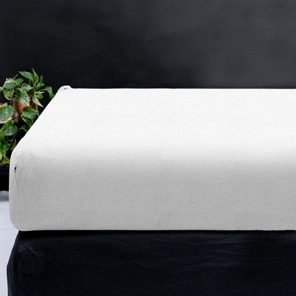Teddy Fleece Fitted Sheet | White | Single 90 x 200cm (L) x 30cm (D) - The Bedding & Blankets Store