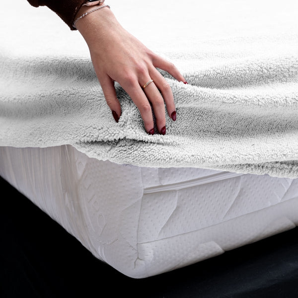 Teddy Fleece Fitted Sheet | White | Single 90 x 200cm (L) x 30cm (D) - The Bedding & Blankets Store