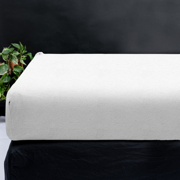 Teddy Fleece Fitted Sheet | White | Single 90 x 200cm (L) x 30cm (D) - The Bedding & Blankets Store