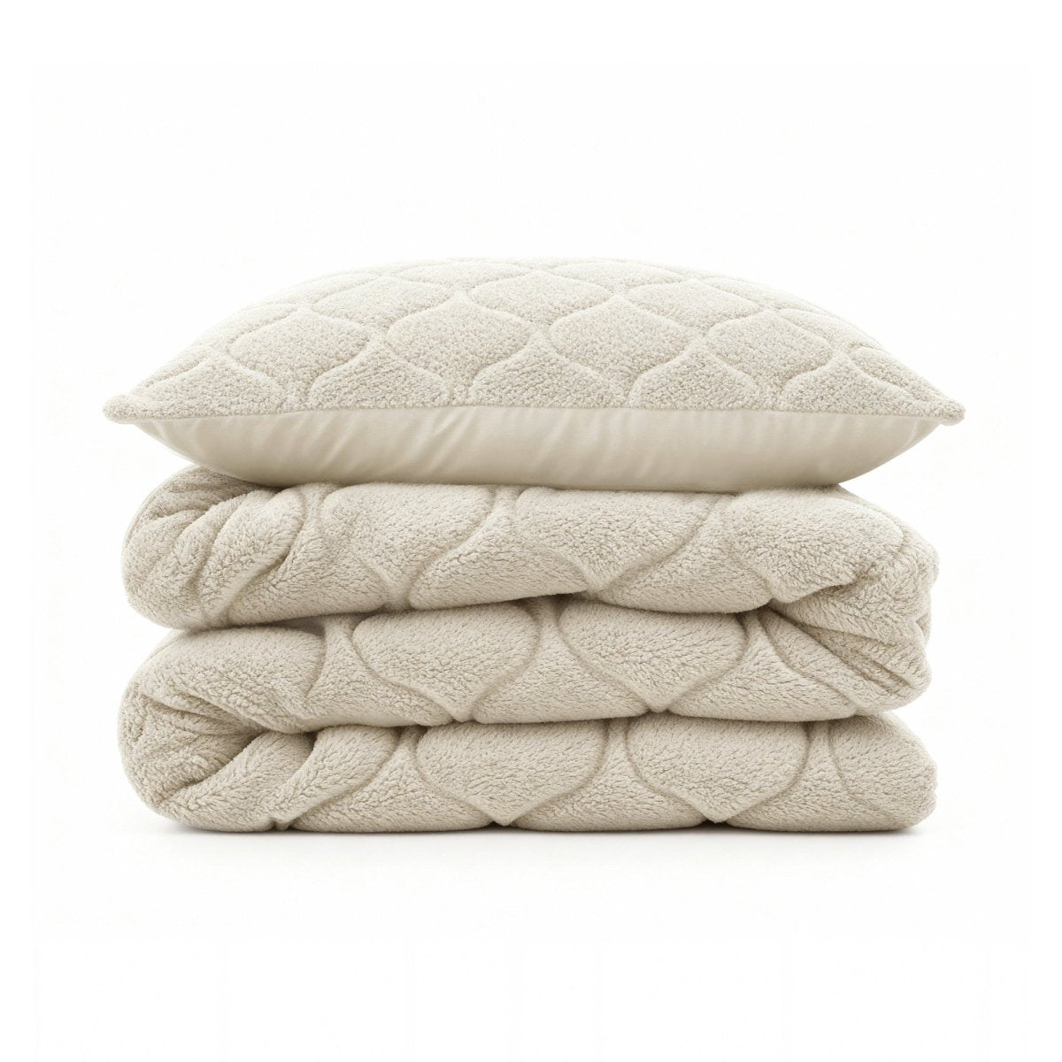 Teddy Fleece Lazy Duvet Teddy | Beige | King - 240cm (W) x 200cm (L) - The Bedding & Blankets Store